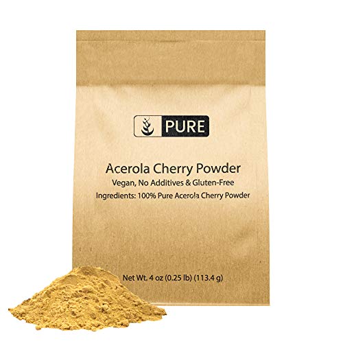 Acerola Cherry Powder, 4 oz, ½ TSP Serving, 100% Pure & Natural, Non-GMO & Gluten-Free, Eco-Friendly Packaging