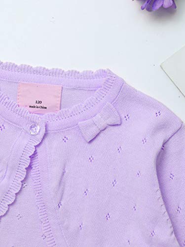 CHICTRY Kids Flower Girls Wedding Bolero Shrug Princess One Button Knit Open Cardigan Sweaters4