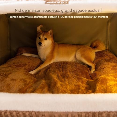Maison pour chien d'intérieur et chat : nid chaud et douillet pour petits animaux - 4
