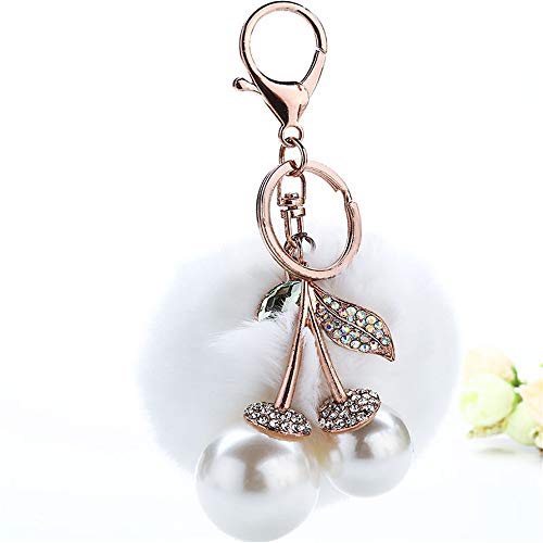 Preisvergleich Produktbild Schlüsselanhänger Kristall Schlüsselanhänger - flauschige Kirsch Tasche Handy Anhänger Geschenk Zubehör Zubehör Valentinstag Freundin Geschenk glänzend Schlüsselanhänger Charm Wallet Anhänger Tote Kri