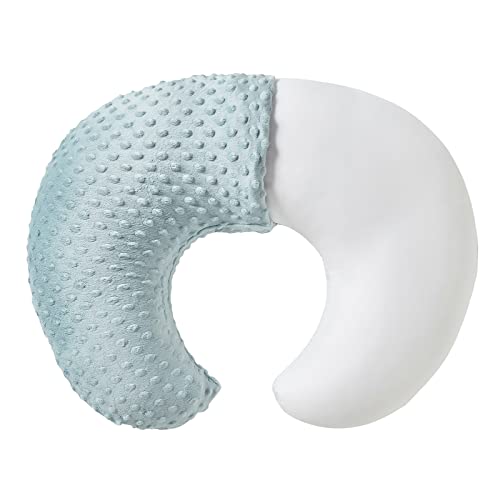 Image of QUENESS Nursing Pillow and Positioner, Breastfeeding, Bottle Feeding, Baby Sitting Support with Removable Ultra Soft Cover, Tummy Time Support for Baby Boys and Girls (Cloud Blue)