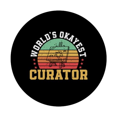 Funny Curator Saying Apparel Museum Curator PopSockets Swappable PopGrip, Black - Image 3