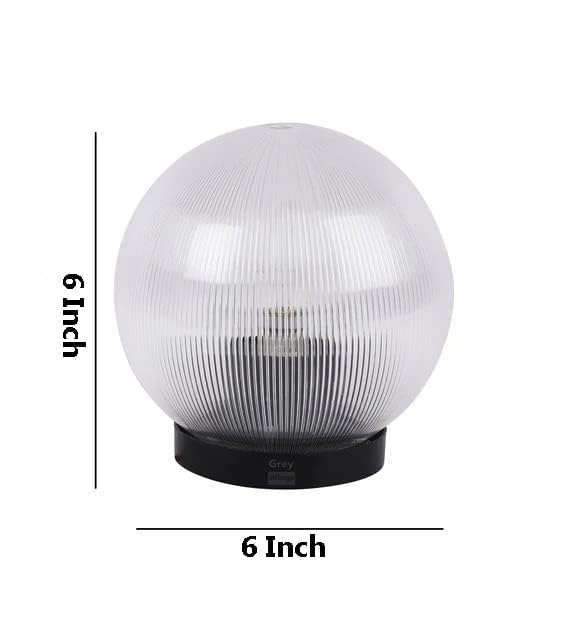 Image of 6 Inch Transparent Globe Gate Light for Main Gate Pillar, Clear Plastic Outdoor Garden Lamp, Round Pillar Post Light (Bulb Not Included) Pack of 3