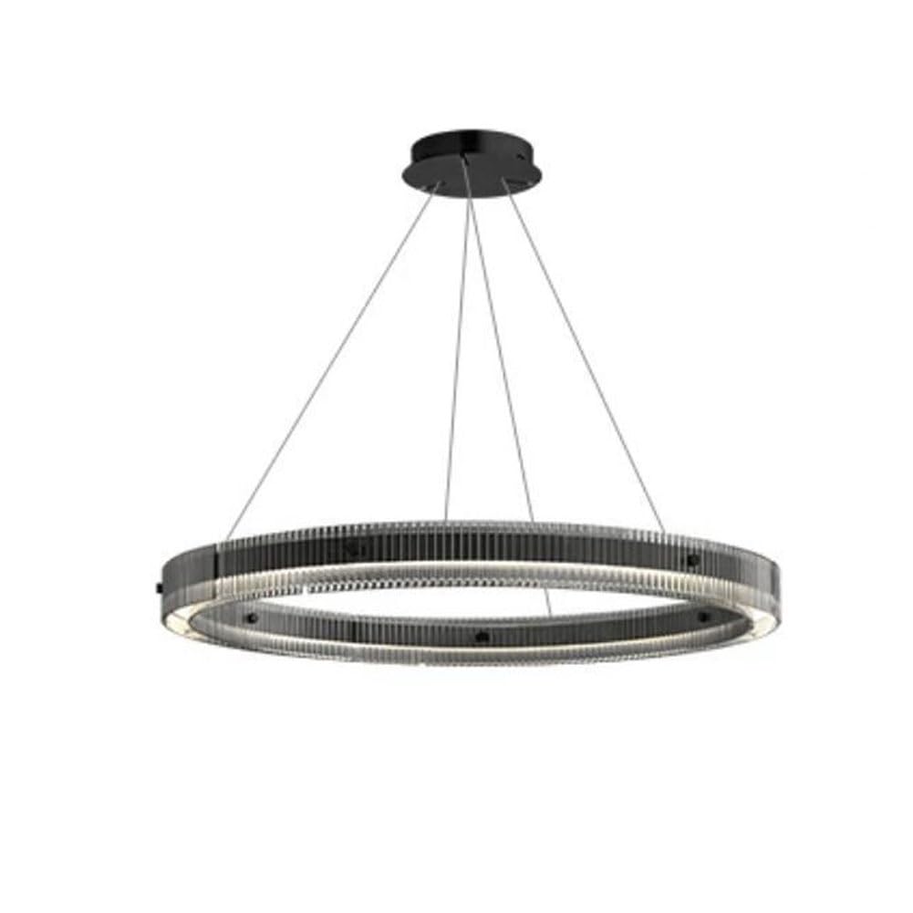 KXEcoLife LED Italian ring glass chandelier, creative light luxury long rainbow for living room villa sample bedroom lamps and lanterns,60cm