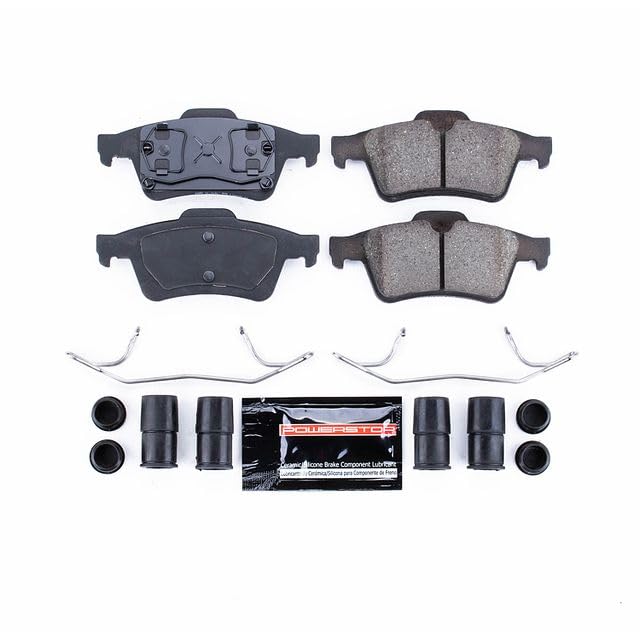 Image of PowerStop Rear Brake Pads for Mazda 3 2004-05 |5 2006-07 |Volvo S40 2005 |V50 2005 - Z23 Carbon-Fiber Ceramic Brake Pads with Installation Hardware, Z23-973