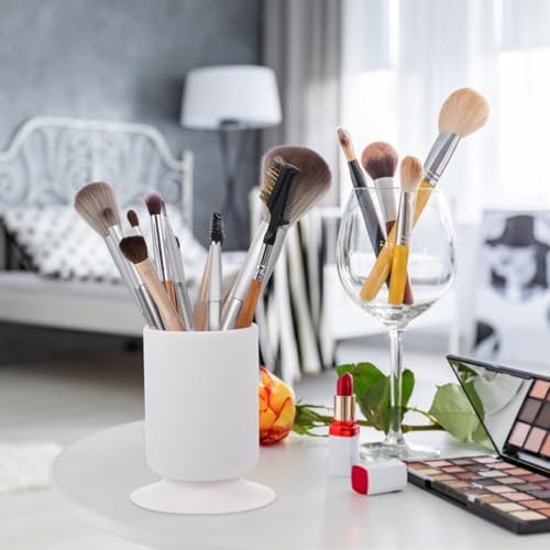 Image of FOMIYES Multipurpose Silicone Makeup Brush Holder with Suction, White Pen Holder for Desk, 3.93 X 3.11 X 3.11 Inches, Ideal for Home and Office Organization