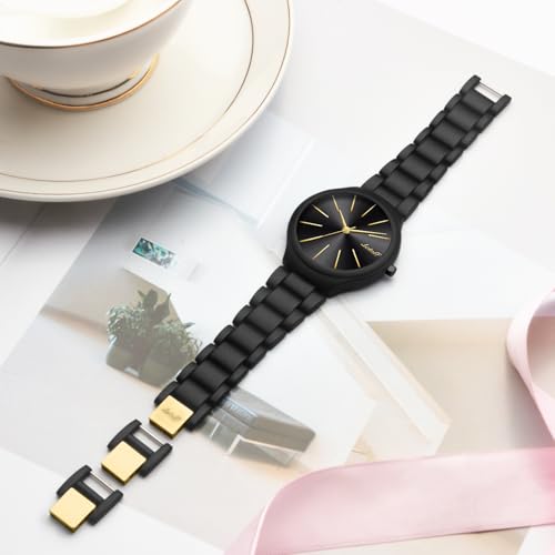 Image of Letoff Women's Wrist Watch, Big Dial Metal Strap, 100 ft Waterproof, Multicolor Casual Fashion Watch