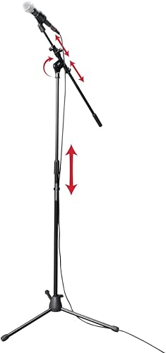 Gator Frameworks Rok-It Series - Soporte de micrófono trípode ajustable con 31.5 a 61.5 pulgadas de altura, totalmente plegable para un viaje cómodo