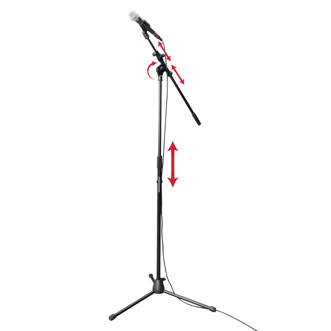 Gator Frameworks Rok-It Series Tripod Mic Stand Adjustable with 31.5" to 61.5" Height, Fully Collapsible for Convenient Travel (RI-MIC-520)