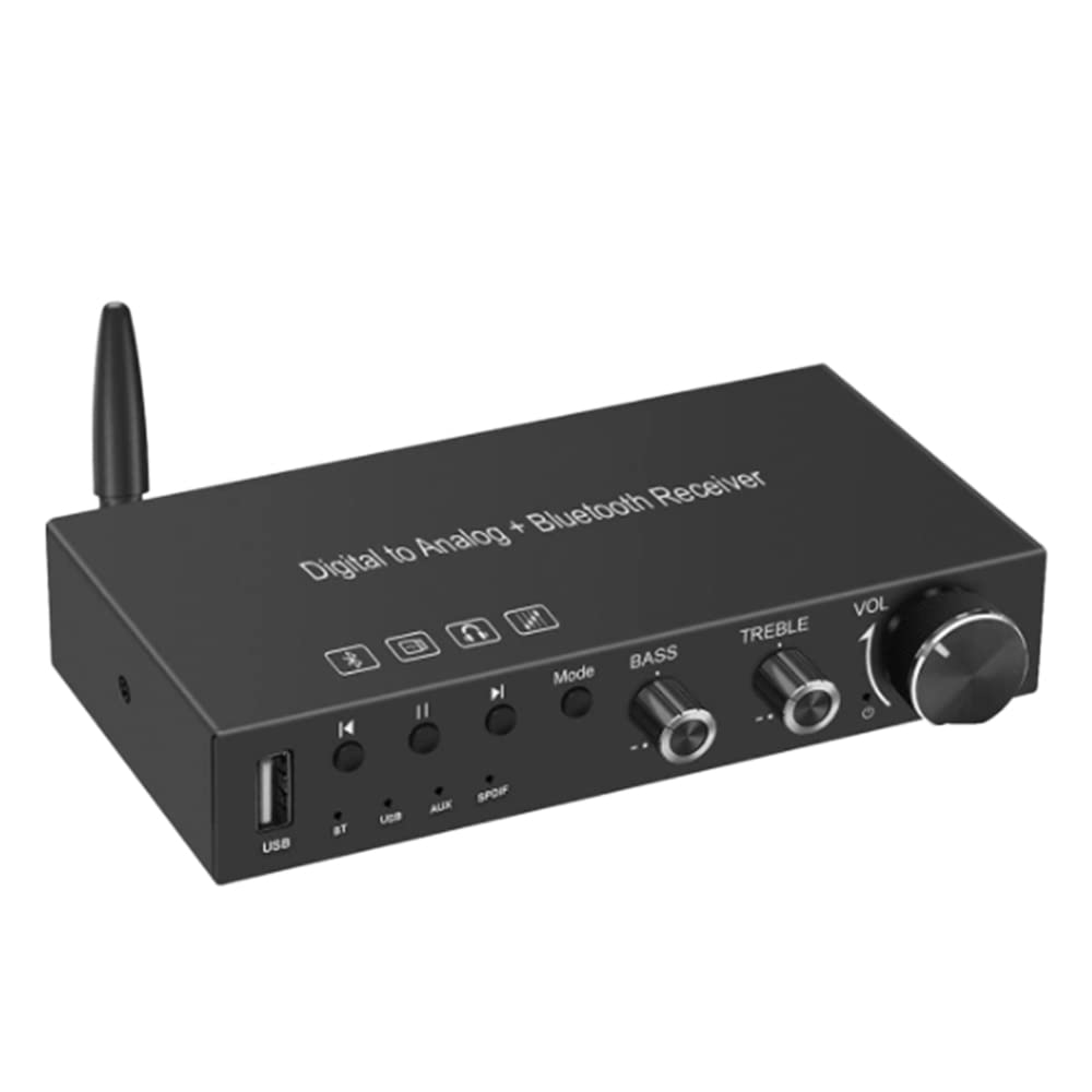 Convertidor digital a analógico USB 192KHz DAC con amplificador de auriculares integrado Bluetooth 5.0 receptor reproductor de música