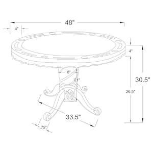 Turk3in1roundpedestalgametabletobacco Urban Country Home Decor Turk 3 in 1 round pedestal game table tobacco urban country home decor