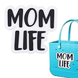 Mity rain Decoration Accessories for Bogg Bag, Bag Charms Compatible with Bogg Bag Original All Models, Insert Decorative Words for Handbag Beach Tote Bag, Silicone, insert, MomLife Image