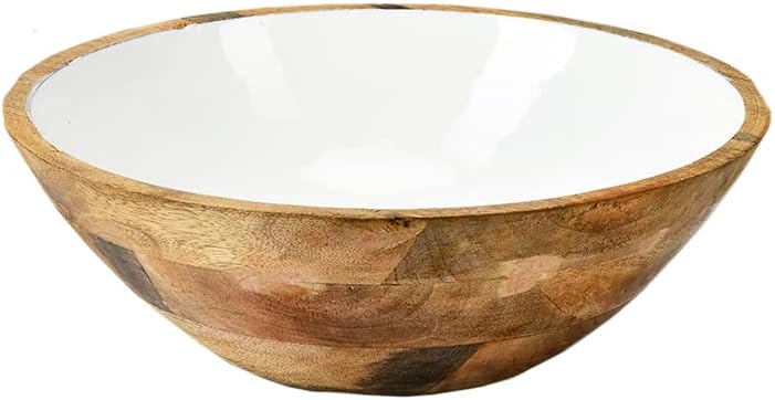 Serene Spaces Living Set of 4 Decorative Wooden Bowls, Perfect as Counter Top Centerpiece for Home Decor, Use as Serving Dish, Fruit Holder, Dessert, Candy Bowl, Measures 2.5" Tall & 6" Diameter