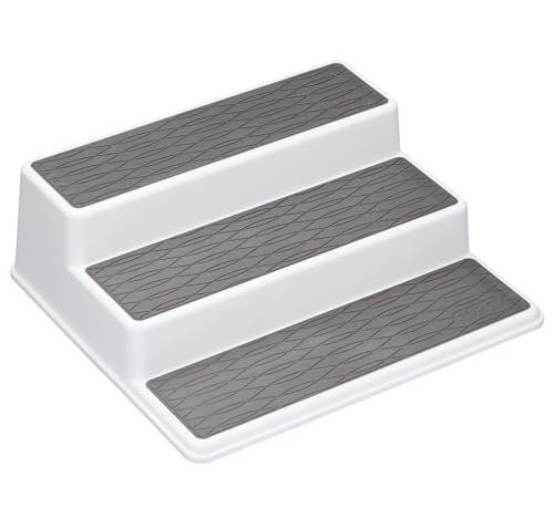 Copco Basics Especiero de 3 Niveles para Armario Interior, Organizador de Estantes de Cocina Antideslizante, 26 x 23 x 8,5cm, Blanco/Gris Copco Basics Especiero de 3 Niveles para Armario Interior, Organizador de Estantes de Cocina Antideslizante, 26 x 23 x 8,5cm, Blanco/Gris