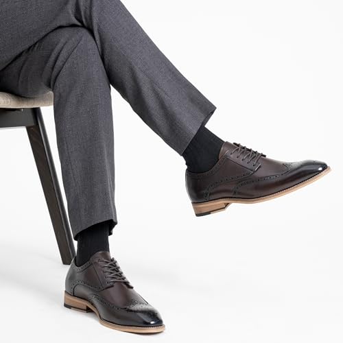 Image of Jousen Mens Dress Shoes Leather Oxford Classic Shoes Formal Business Dress Shoes for Men