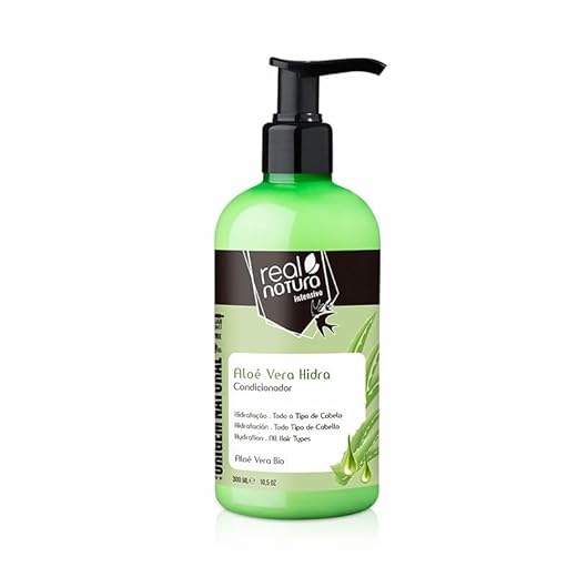 Real Natura - Acondicionador Sin Sal Aloe Vera Hidra - Hidratación Profunda - Suavidad y Brillo - Libre de Sulfatos y Parabenos - 300ml