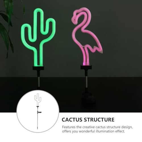 Lampe solaire cactus solide et rechargeable avec éclairage LED vert pour pelouse - 3