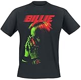 Eilish, Billie Racer Logo Hand Face Hombre Camiseta Negro M 100% algodón Regular