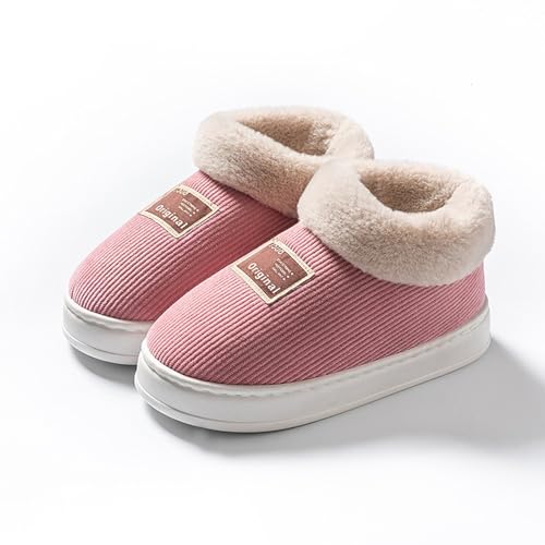 Women's Bootie Slippers Plush Ladies Bedroom House Shoes with Memory Foam Indoor Outdoor Non-Slip Rubber Sole Unisex Winter Fuzzy Full Slipper Warm Ankle Boots Platform Cotton Slippers4