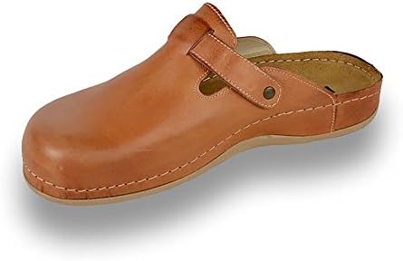 LEON 707 Leather Slip-on Mens Mule Clogs Slippers Shoes, Brown, 43 EU (10 M US Men) | Image 1