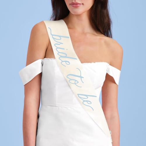 xo Fetti Bride To Be Sash 1 Cream + Blue Sash | Something Blue Bachelorette Party Bridal Shower Last Toast On The Coast Coastal Bach Accessory