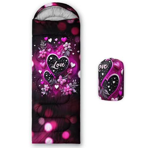 Image of QOOMO Ball Flower Camping Sleeping Bags,3 Season Warm & Cool Weather,Lightweight,Waterproof Sleeping Bags for Adults & Kids,Traveling,and Outdoors,Camping Gear Equipment