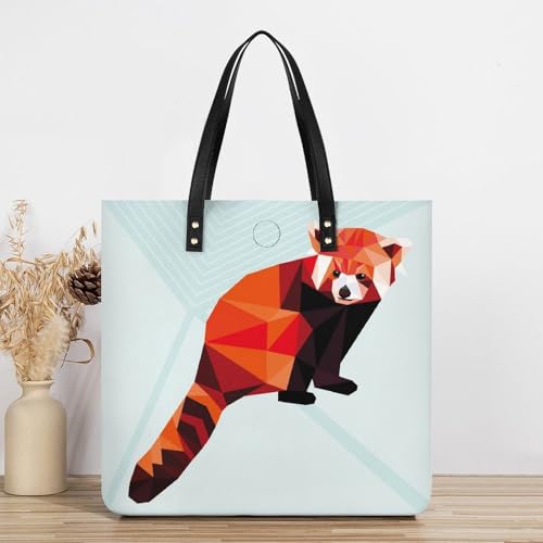 Sac à main shopper ratons laveurs rouges grand tote bag de voyage pour femmes - 3