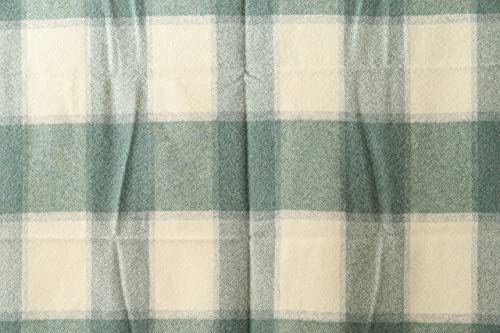 Genuine Irish, 100% Wool Throw & Toss Blanket, Traditional Plaid Print, Soft Warm Heirloom Quality Lambswool, Imported from Ireland, 54" x 72" Inches, Green/White
