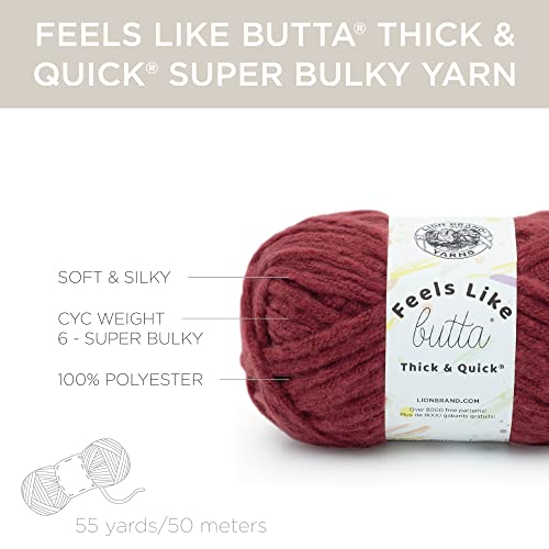 Image of Lion Brand Yarn Feels Like Butta Thick & Quick Yarn, Brick Red