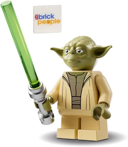 LEGO Star Wars: Yoda Minifigure con sable de luz y palo para caminar