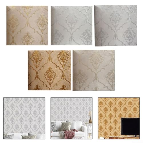 Papier peint classique 3D PVC à relief accentué pour grands motifs
