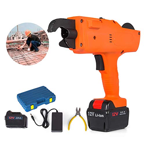 Dntum Electric Rebar, Rebar Tier Tying Machine, Electric Cordless Rechargeable Rebar Tier Tool Kit, 13200 mAh Rebar Tying Machine Tool Set for Civil Building, Steel Bar Tying, Floor Pipe