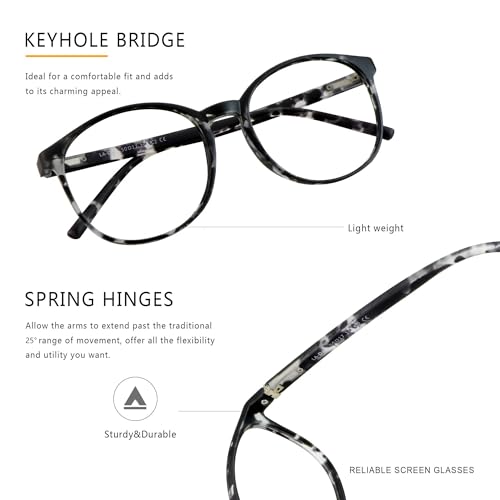 Image of Vintage Round Progressive Multifocal Presbyopic Glasses, Blue Light Blocking Glasses for Men Women Readers (Gray,+0.00 /+1.25 Magnification)