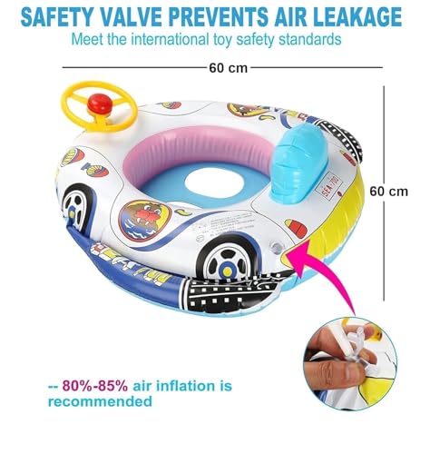 Image of Swim Ring for Kids Inflatable Swimming Pool Tube for 1-5 Years Baby Girl Boys Inflatable Swimming Safety Tube (Swimming Ring)