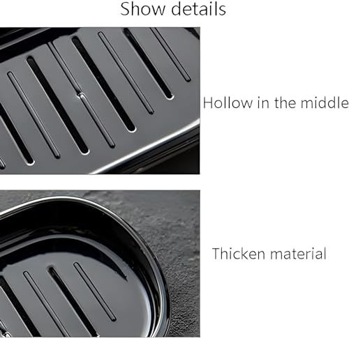 Image of Boniry Plastic 2 Pcs Super Powerful Soap Holder, Soap Case Stand Self Draining Soap Dish Holder, Box for Bathroom, Kitchen, Wash Basins Holder (Black Soap Dish)