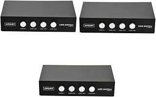 Hemobllo 3pcs Printer sharing switch USB Printer share switch USB 2. 0 sharing switch 4 Port USB printer switch USB sharing switch USB 2.0 sharing switch controller