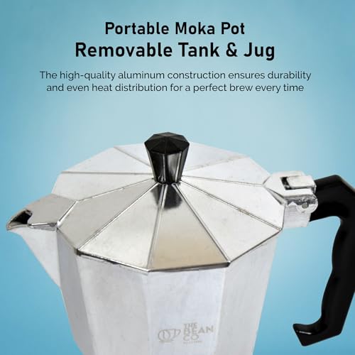 Image of THE BEAN CO Classic Moka Pot | Premium Aluminium | Stovetop | Espresso Coffee Maker (150 ml, Silver)