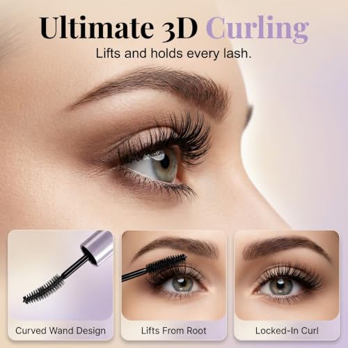 Image of Mascara for Older Women, New Long Lasting Curl Mascara, Smudge-Resistant Lengthening and Volumizing Mascara with Curl for Daily Wear, Water Resistant Lightweight Tubing Mascara for Women (Brown 1pc)