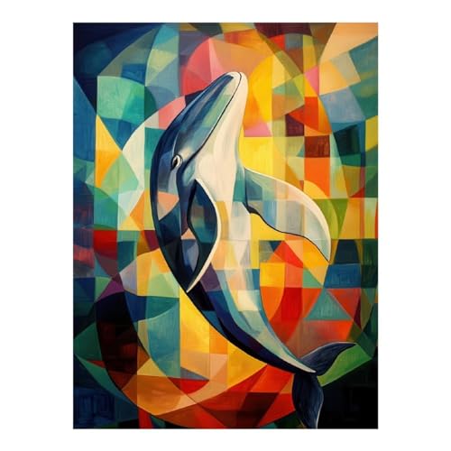 Peinture diamant baleine POLIUAWS : kit anti-stress complet 30x40cm pour débuter