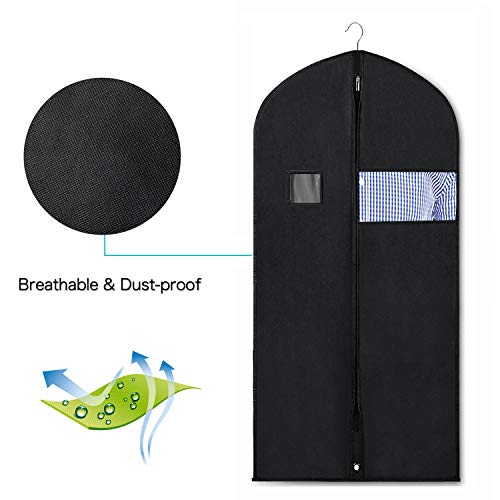 Zilink Garment Bag Suit Bags for Men Closet Storage 8pcs with Clear Window Dust Proof Dress Cover Bags for Suit, Coat, Jacket, Dress Clothes Storage
