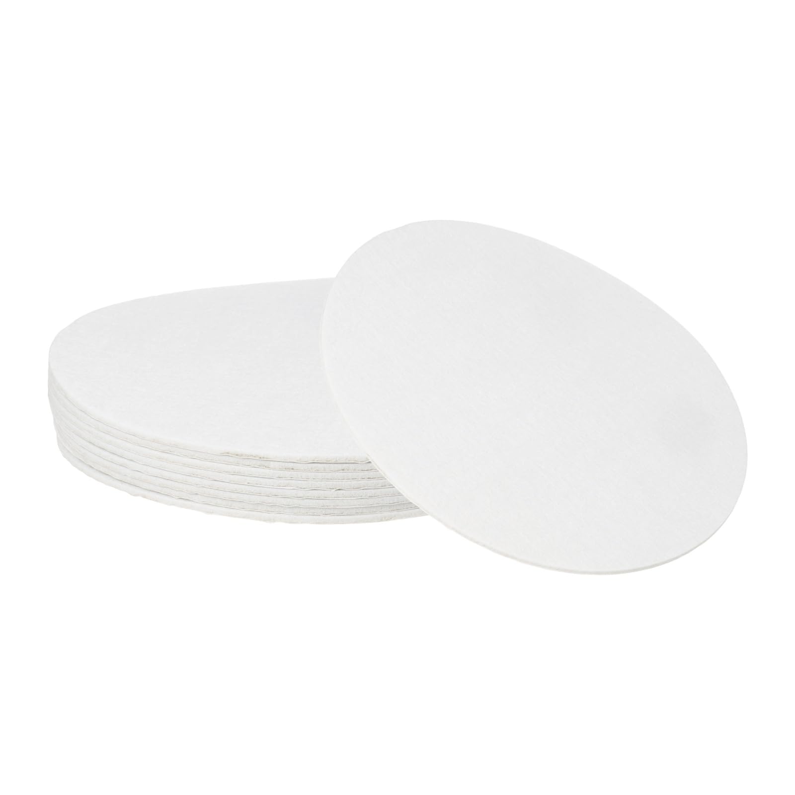 sourcing map 8Pcs Non Slip Felt Furniture Pads, 241mm Round Self Adhesive Felt Bumpers Noise Reducing Furniture Feet Floor Protector for Chairs Tables Furniture Legs (White 3mm Thick) — image 1