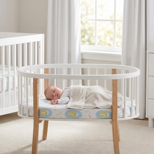 Image of Baby Bassinet Sheets for Baby Boy Girls,4-Pack Fitted Bassinet Sheets Set Compatible with Halo Bassinest Swivel Sleeper,Baby Delight,Angelbliss,32 inchX16 inch (Land Sea)