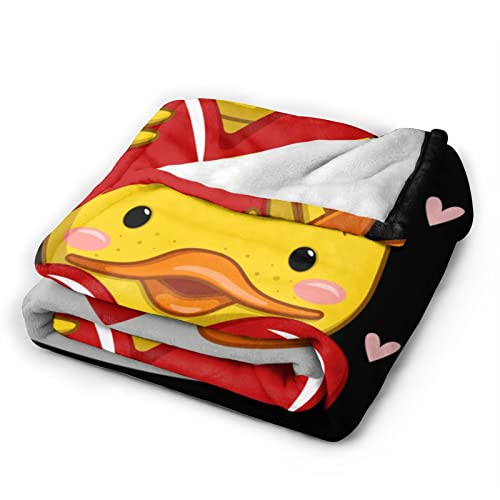 Perinsto Cute Duck With Heart Throw Blanket Ultra Soft Warm All Season Decorative Fleece Blankets For Bed Chair Car Sofa Couch Bedroom 50"X40" #TOP1