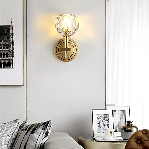Lámpara de pared de vidrio y cobre posmoderna para un salón exclusivo con diseño creativo