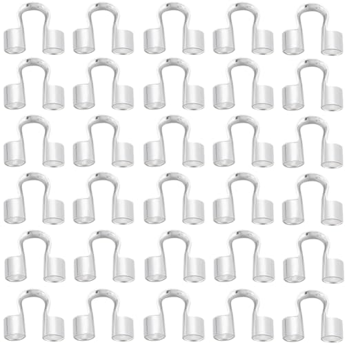 SOFPLATE 1 Box 600Pcs Silver Wire Guard Loops Guardian Wire Protector Jewellery Brass Double Holes U Shaped Thread Protectors for Jewellery Making Necklaces Bracelets Beadings Supplies DIY Crafts