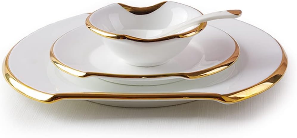 SPECIAL-SHAPED CERAMIC TABLEWARE SET DINNER PLAT RESTION ROUND PLATEMAT COMPLETE