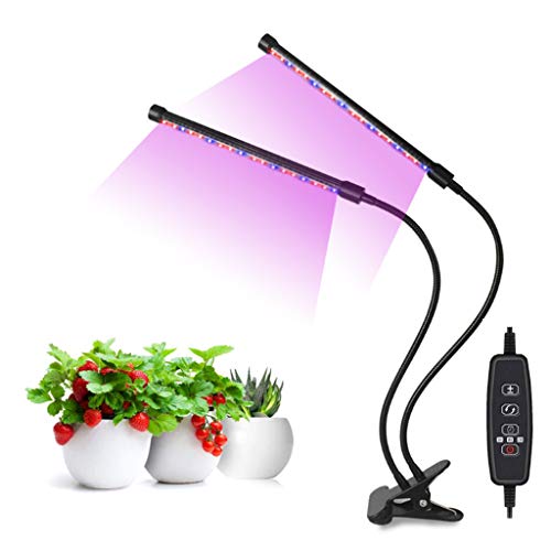 RENYAFEI Double Head Plant Grow Light LED Grow Light for Indoor 360° Adjustable Gooseneck 9 Lighting Modes & 3/9/12H Timing Mode for Indoor Plants Home Office