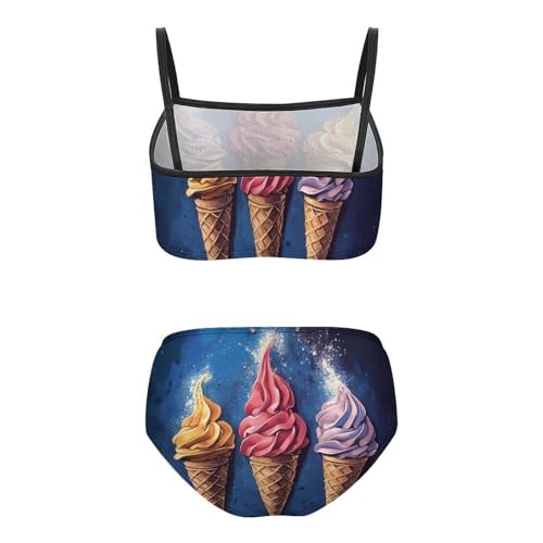 Ice Cream Cone Girls Swimsuits Two Piece Bikini Sets Beach Sport Swimwear Bathing Suit2