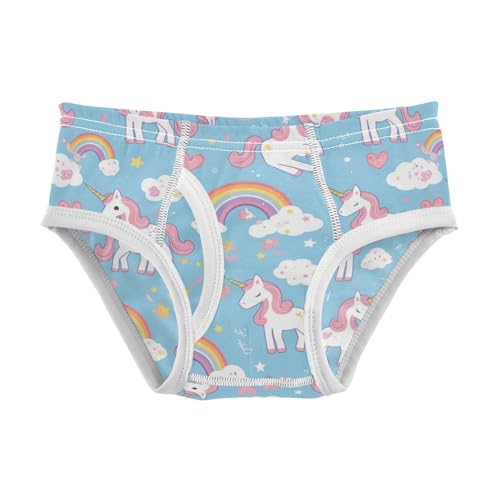 Wusikd Cute Unicorns Rainbows Boys' Underwear Cotton White Stars Clouds Boys Briefs Soft Toddler Underwear 2T