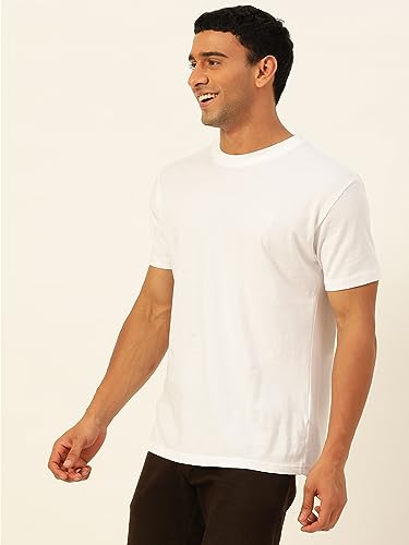 Image of Solid Soft Cloth Round Neck Cotton Relaxed Fit T Shirt